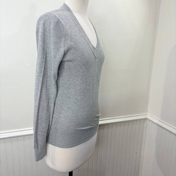 Quince Size XS Organic Cotton Cashmere Sweater Heather Gray Lightweight Luxe - Picture 3 of 9